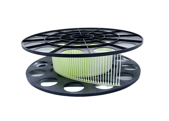 뭉치 PA66 물자를 위한 백색 100mm 자동적인 케이블 동점 권선